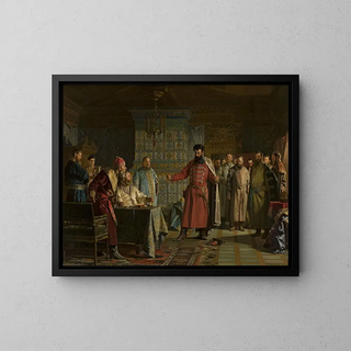 La querelle de Zakhary Lyapunov avec le tsar Vasili Chouïski - Nikolay Nevryov — inramlat konstverk på väggen