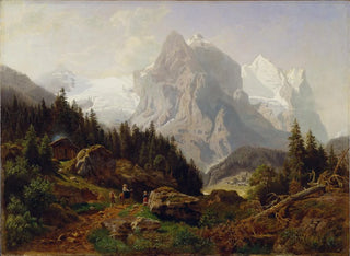 Touristes dans les montagnes - Nils Bjørnsen Møller — vy av konstverket