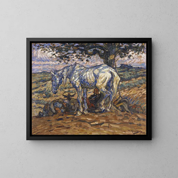 Le cheval de Don Quichotte, Rossinante - Nils Kreuger — inramlat konstverk på väggen