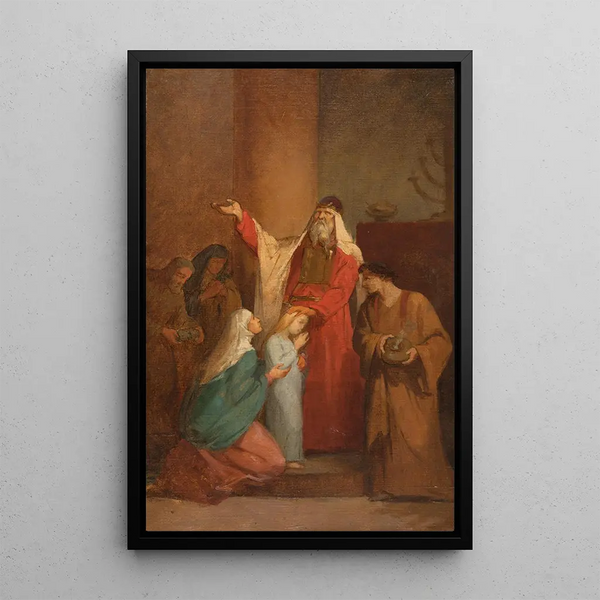 La Présentation de la Vierge au Temple - Nélie Jacquemart — inramlat konstverk på väggen