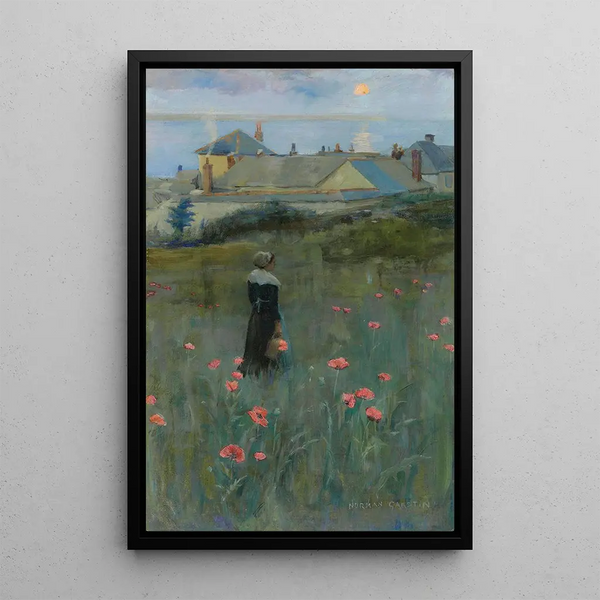 Vallmo - Norman Garstin — inramlat konstverk på väggen