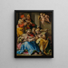 den heliga familjen med den heliga Anna-Catherine av Alexandria och den heliga Maria Magdalena - Nosadella Giovanni Francesco Bezzi — inramlat konstverk på väggen