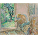 Reproduktion av målningen av Nu sittande på en soffa nära fönstret - Henri Lebasque