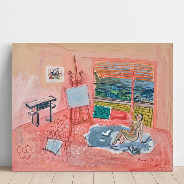 Nu dans l'Atelier Rouge de Vence - Raoul Dufy | Reproduction Tableau Décoration murale affiche copie