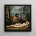 Nymphe och satyr - Adolphe-Alexandre Lesrel — inramlat konstverk på väggen