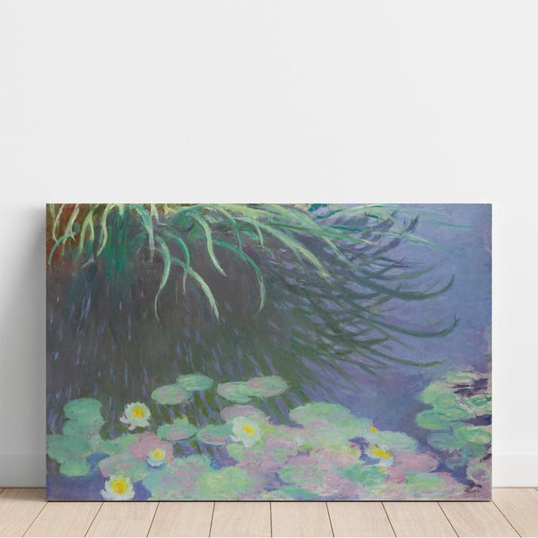 Reproduktion av målningen Nymféas med reflektioner av höga gräs - Claude Monet