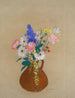 Bouquet de fleurs dans un vase en argile marron - Odilon Redon — vy av konstverket