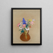Bouquet de fleurs dans un vase en argile marron - Odilon Redon — inramlat konstverk på väggen