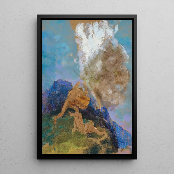 Caïn och Abel - Odilon Redon — inramlat konstverk på väggen
