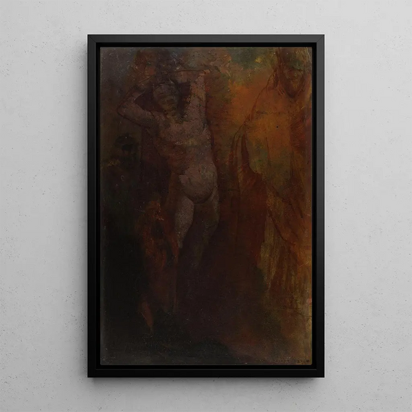 Composition tre personer - Odilon Redon — inramlat konstverk på väggen