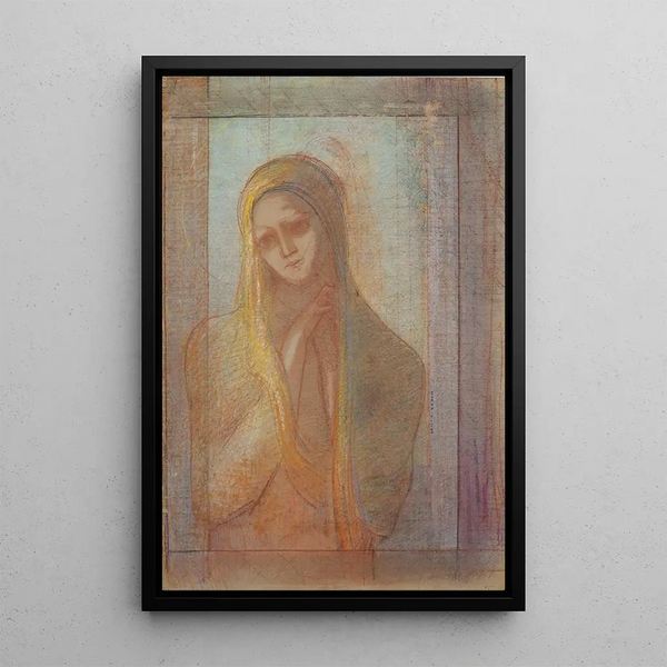 La Souffrance - Odilon Redon — inramlat konstverk på väggen