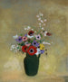stor grön vas med blandade blommor - Odilon Redon — vy av konstverket