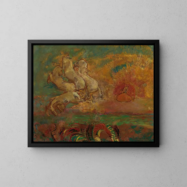 Le Char d'Apollon et le Dragon - Odilon Redon — inramlat konstverk på väggen