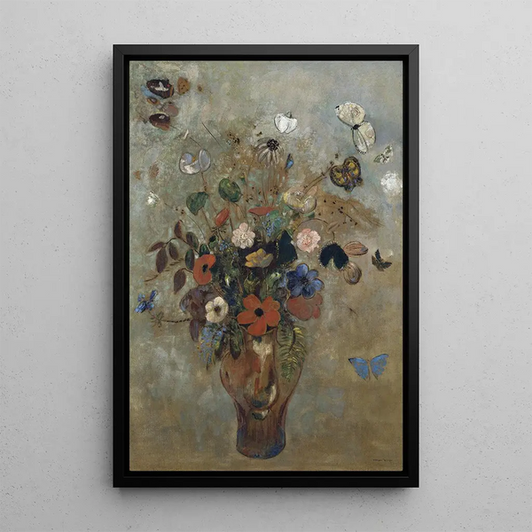 Naturtavla med blommor - Odilon Redon — inramlat konstverk på väggen