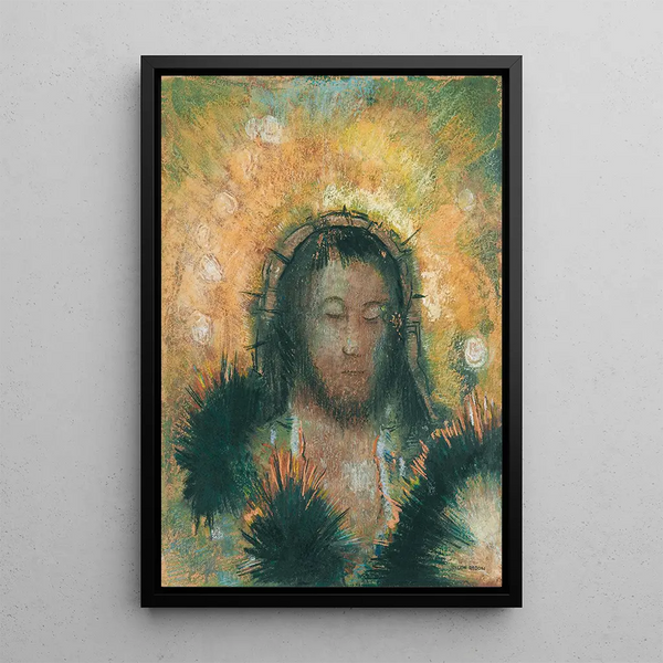 Tête de Christ - Odilon Redon — inramlat konstverk på väggen