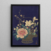 bambukorg med blommor - Ohara Koson — inramlat konstverk på väggen