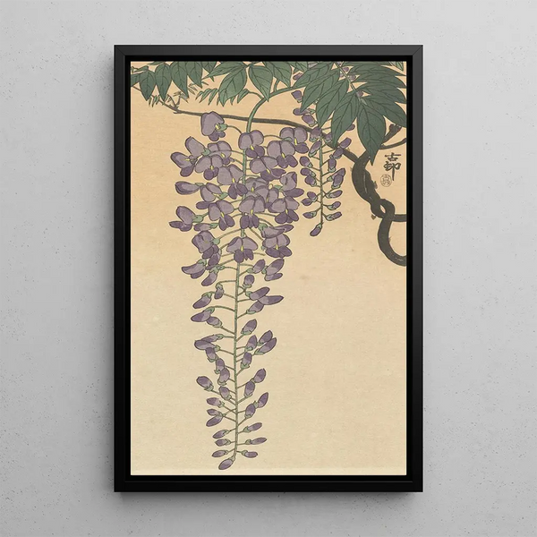 Glycine en fleur - Ohara Koson — inramlat konstverk på väggen