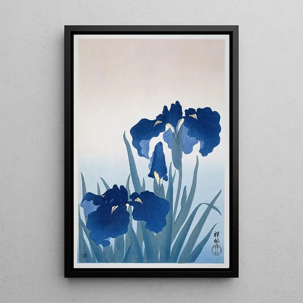Iris - Ohara Koson — inramlat konstverk på väggen