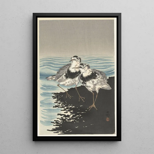 Bécasseaux maubèches - Ohara Koson — inramlat konstverk på väggen