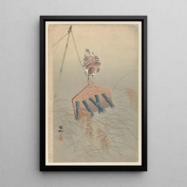 Fågel - Ohara Koson — inramlat konstverk på väggen