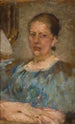 Portrait d'une femme en blouse bleue - Olga Boznańska — vy av konstverket
