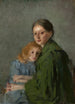 Studie av en kvinna med en flicka - Olga Boznańska — vy av konstverket