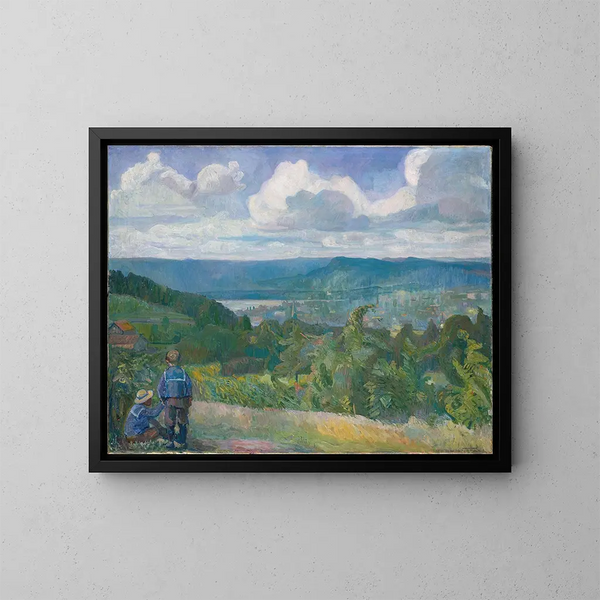 Vue de Kristianiadalen - Oluf Wold-Torne — inramlat konstverk på väggen
