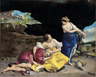 Lot och hans döttrar - Orazio Gentileschi — vy av konstverket