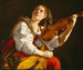 Ung kvinna med violin, Sainte Cécile - Orazio Gentileschi — vy av konstverket