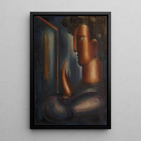 Framför spegeln - Oskar Schlemmer — inramlat konstverk på väggen