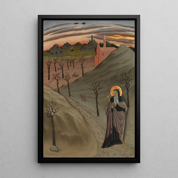 Saint Antoine l'Abbé dans le désert - Maître de l'Osservanza — inramlat konstverk på väggen