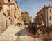 Vue de Genzano med kyrkan Santa Maria della Cima - Oswald Achenbach — vy av konstverket