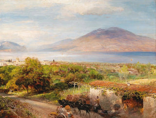 Osteria nära Neapel - Oswald Achenbach — vy av konstverket