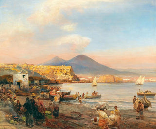 Oswald Achenbach - Sunset In The Bay Of Naples.webp