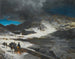 L'auberge du Grand Saint-Bernard dans les Alpes - Oswald Achenbach — vy av konstverket
