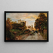 Rue de village au coucher du soleil - Oswald Achenbach — inramlat konstverk på väggen