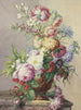 Bouquet de fleurs dans un vase sur une table en marbre - Oswald Wijnen — vy av konstverket