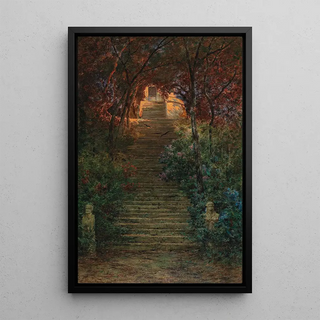 Othmar Brioschi - Aufgang zur Villa dEste im Sonnenlicht.webp