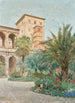 Vue de l'ambassade à Rome Jardin avec vue sur les arcades - Othmar Brioschi — vy av konstverket