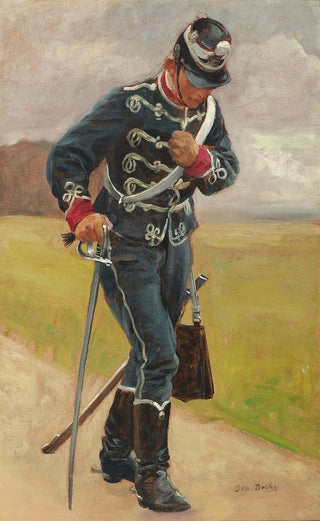 Otto Bache - En sret husar Studie til Husarernes Angreb.webp