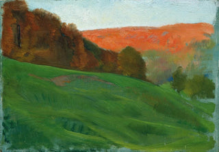 Otto Friedrich - Herbstlicher Wald hinter grner Wiese.webp