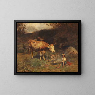 Otto Gebler - Rast des Hirtenjungen mit seinen Tieren.webp