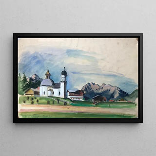 Otto Geigenberger - Die Seekirche Hl Kreuz in Msern bei Seefeld in Tirol.webp