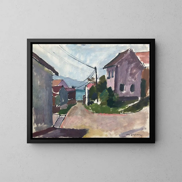 Gstadt vid Chiemsee - Otto Geigenberger — inramlat konstverk på väggen