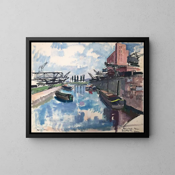 Port du Rhin à Bâle - Otto Geigenberger — inramlat konstverk på väggen