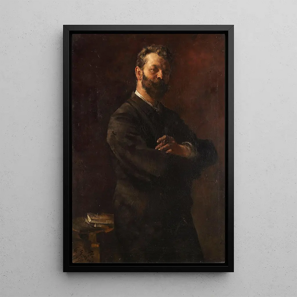 Portrait av teckningsläraren Arthur Haferkorn - Otto Greiner — inramlat konstverk på väggen