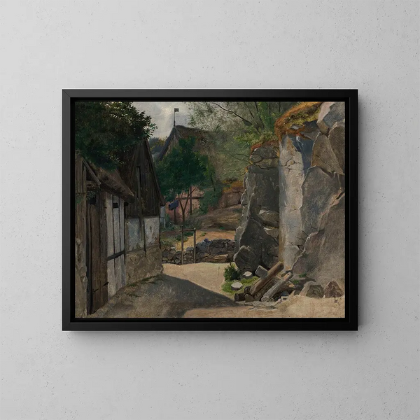 Vue de Gudhjem - Otto Haslund — inramlat konstverk på väggen