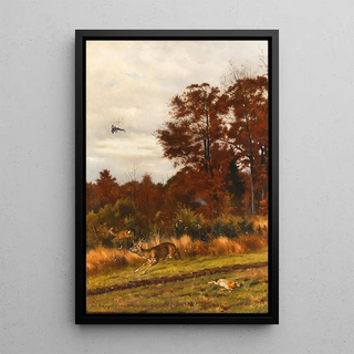 Otto Recknagel - A Hunting Scene at the Edge of the Woods.webp