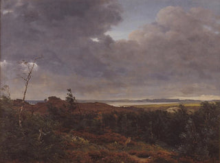 Vue de Frederiksværk från Tisvilde skog, Nordzealand - P. C. Skovgaard — vy av konstverket