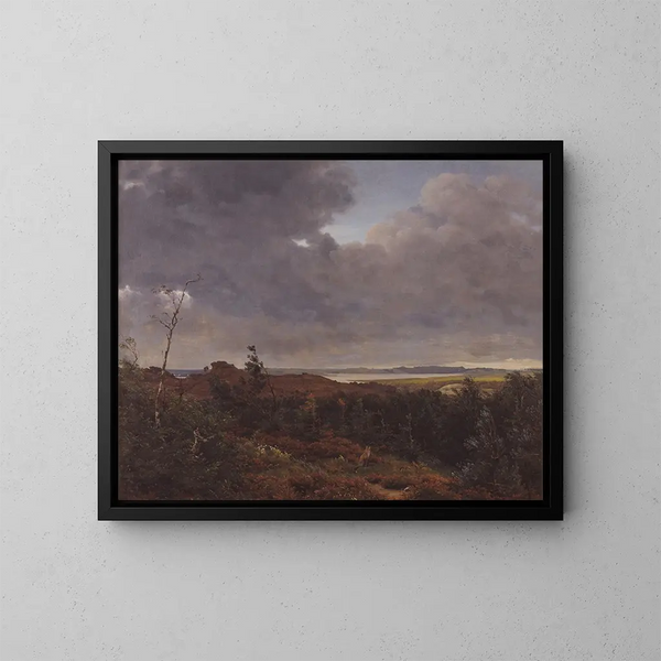 Vue de Frederiksværk från Tisvilde skog, Nordzealand - P. C. Skovgaard — inramlat konstverk på väggen